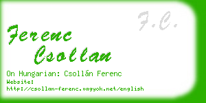 ferenc csollan business card