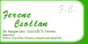 ferenc csollan business card